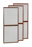 Aluminiowe drzwi moskitierowe na zawiasach samodomykających w kolorze drewnopodobnym (złoty dąb, orzech, dąb bagienny, wincheste