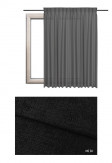 Zasłona na haczykach microfleks w zaciemniającej tkaninie o czarnym odcieniu (NS94) z kolekcji NA SALONACH na wymiar.