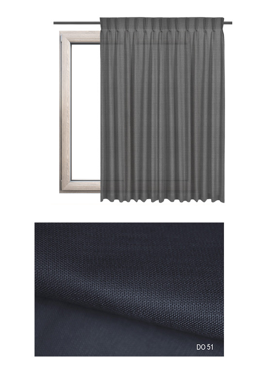 Zasłona na haczykach microfleks w tkaninie o niebieskim odcieniu (DO51) z kolekcji DOMOWA OSTOJA na wymiar.