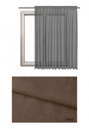 Zasłona transparentna na haczykach microfleks o brązowym odcieniu (DWL86) z kolekcji DOMEK W LESIE na wymiar
