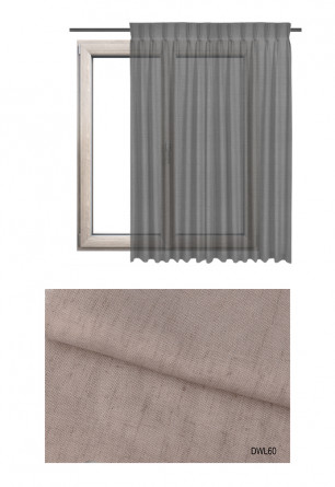 Zasłona transparentna na haczykach microfleks o brązowym odcieniu (DWL60) z kolekcji DOMEK W LESIE na wymiar