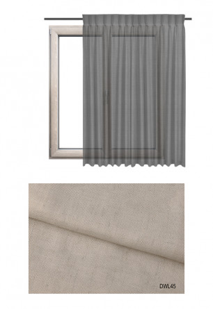 Zasłona transparentna na haczykach microfleks o piaskowym odcieniu (DWL45) z kolekcji DOMEK W LESIE na wymiar