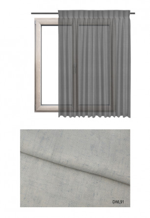 Zasłona transparentna na haczykach microfleks o szarym odcieniu (DWL91) z kolekcji DOMEK W LESIE na wymiar