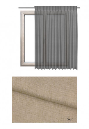 Zasłona transparentna na haczykach microfleks o beżowym odcieniu (DWL17) z kolekcji DOMEK W LESIE na wymiar