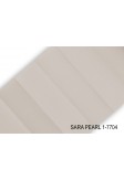 Beżowa tkanina zaciemniająca oraz odbijająca promienie słoneczne (SARA PEARL 1-7704) na rolety plisowane.